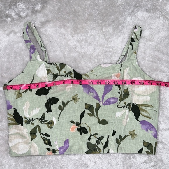 Abercrombie Linen Blend Notch Neck Top - Picture 4 of 5